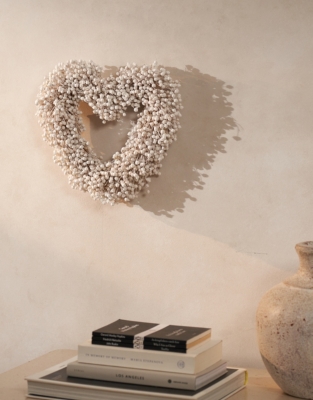 27cm Heart Dried Linum Wreath