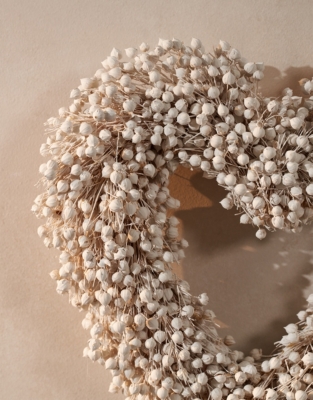 27cm Heart Dried Linum Wreath