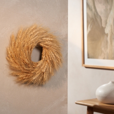 33cm Dried Wheat Wreath