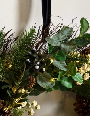 60cm Pre Lit Ultimate Pinecone Wreath