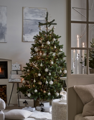 7.5ft Symons Nordmann Fir Christmas Tree and Tree Skirt