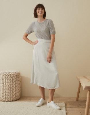 The white 2025 company satin skirt