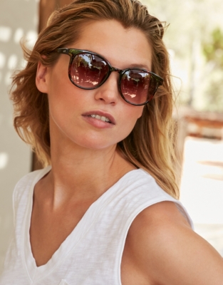 AIRE Metal Detail Tortoiseshell Sunglasses View All Shoes