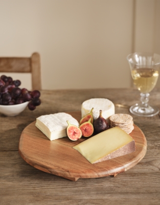 Acacia Wood Round Raised Serving Board