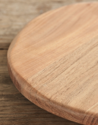 Acacia Wood Round Raised Serving Board