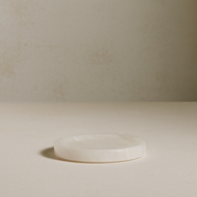 Alabaster Candle Plate – Medium
