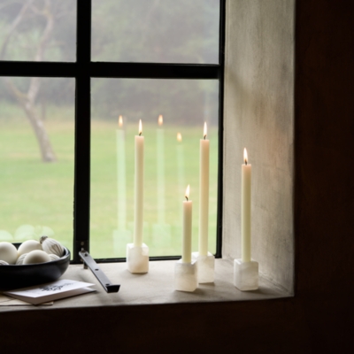 Alabaster Cube Candle Holders – Set of 4