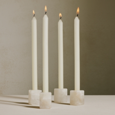 Alabaster Cube Candle Holders – Set of 4