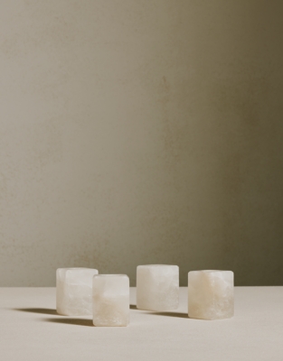 Alabaster Cube Candle Holders – Set of 4