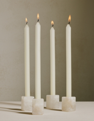 Alabaster Cube Candle Holders – Set of 4
