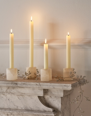 Alabaster Cube Candle Holders – Set of 4