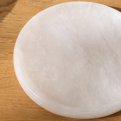 Alabaster Large Candle Plate