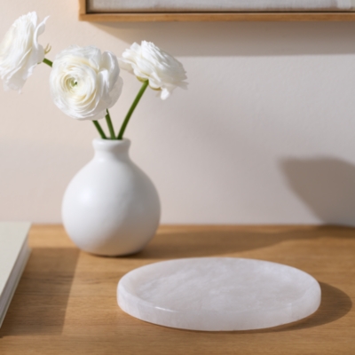 Alabaster Large Candle Plate