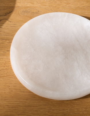 Alabaster Large Candle Plate