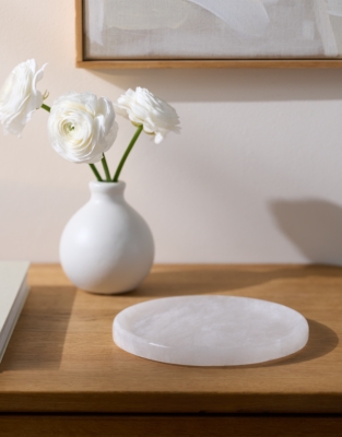 Alabaster Large Candle Plate