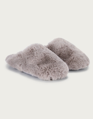 faux fur mule slippers