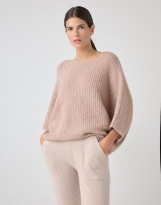 Alpaca Blend Oversized Ribbed Sweater