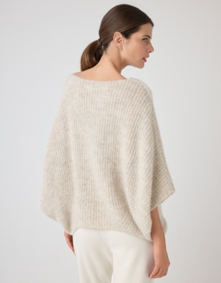 Alpaca Blend Oversized Ribbed Sweater - Oyster