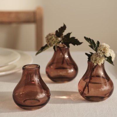 Amber Bud Vases – Set of 3
