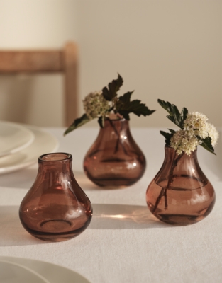 Amber Bud Vases – Set of 3