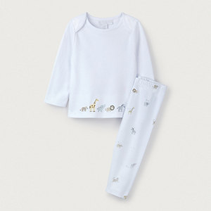 Animal Friends Embroidered Pajamas (0–24mths)