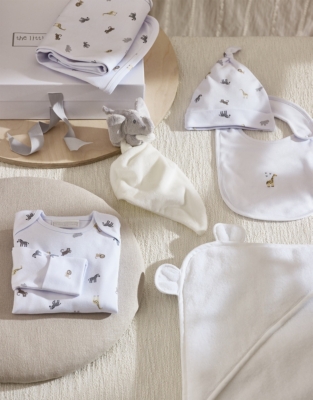 Cream Bunny Collection - 5 Piece Unisex Baby Gift Set Box