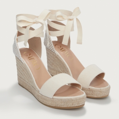 Ankle Tie High Wedge Espadrille Sandal