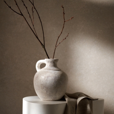 Arley Whitewashed Terracotta Pitcher Home Decor The White Company US
