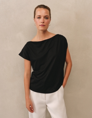 Asymmetric Lyocell Jersey Top