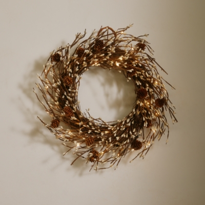 Autumn Pre Lit Pinecone Wreath
