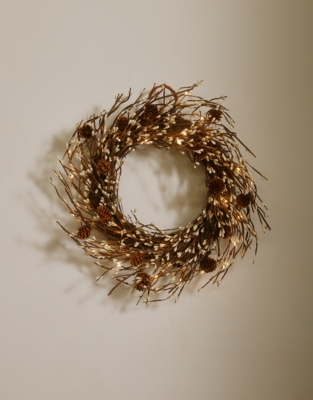 Autumn Pre Lit Pinecone Wreath