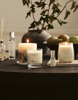 Autumn Ribbed Glass Candle