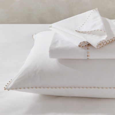 Avignon Natural Pom Pom Bed Linen Collection Bed Linen Collections