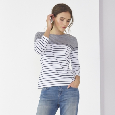 Breton Placed Stripe T-Shirt | Clothing | The White Company US
