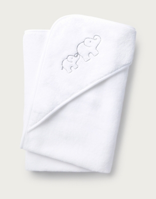 white hooded towel