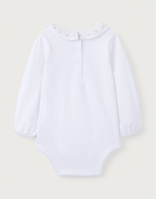 Baby Embroidered Floral Frill Collar Bodysuit (024mths) Baby Girls