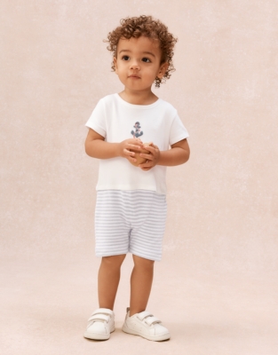 Baby Organic Cotton Anchor Romper (0–2yrs)