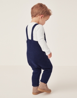 Baby Organic Cotton And Wool Fair Isle Dungarees & Top Set (0–24mths)