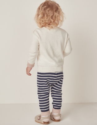 Baby Organic Cotton And Wool Heart Jumper & Striped Leggings Set (0–24mths)