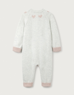 Baby Organic Cotton And Wool Heart Knitted Romper (0–24mths)