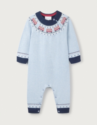 Baby Organic Cotton London Fair Isle Knitted Romper (0–24mths)