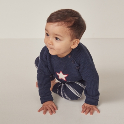 Baby Organic Cotton Star Jumper & Striped Leggings Set (0–24mths)