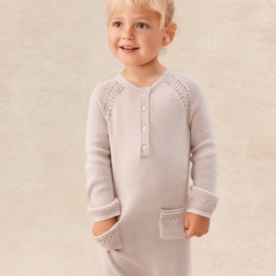 Baby Pointelle Knitted Romper — with Cashmere (0–24mths)