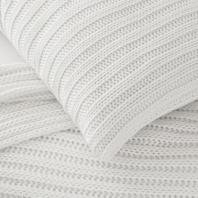 Bailey Rib Throw & Cushion Cover Bedroom Sale The White Company UK
