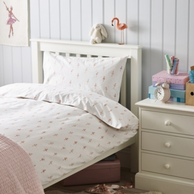 white company cot bed bedding