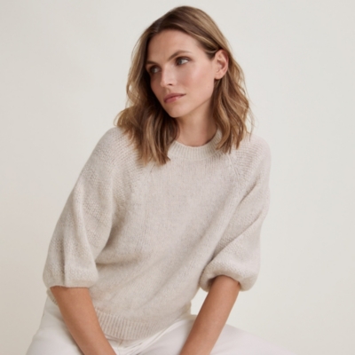 Balloon Sleeve Jumper with Alpaca