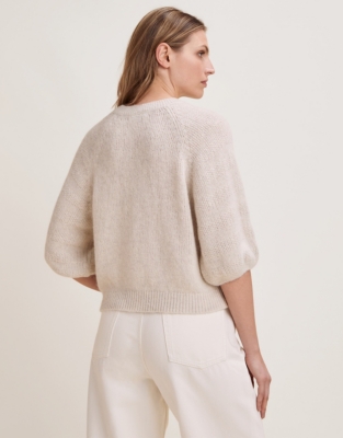 Balloon Sleeve Jumper with Alpaca