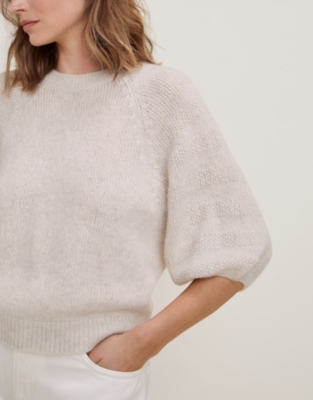 Balloon Sleeve Jumper with Alpaca