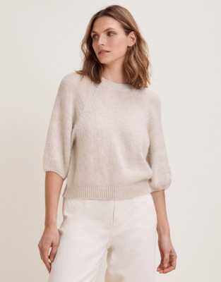 Balloon Sleeve Jumper with Alpaca