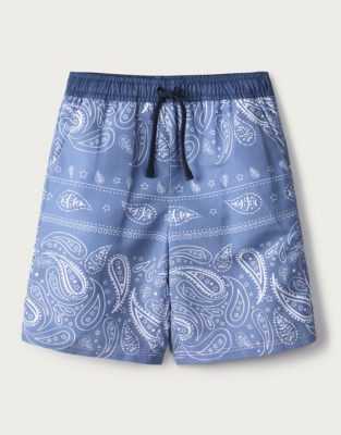 blue bandana swim trunks